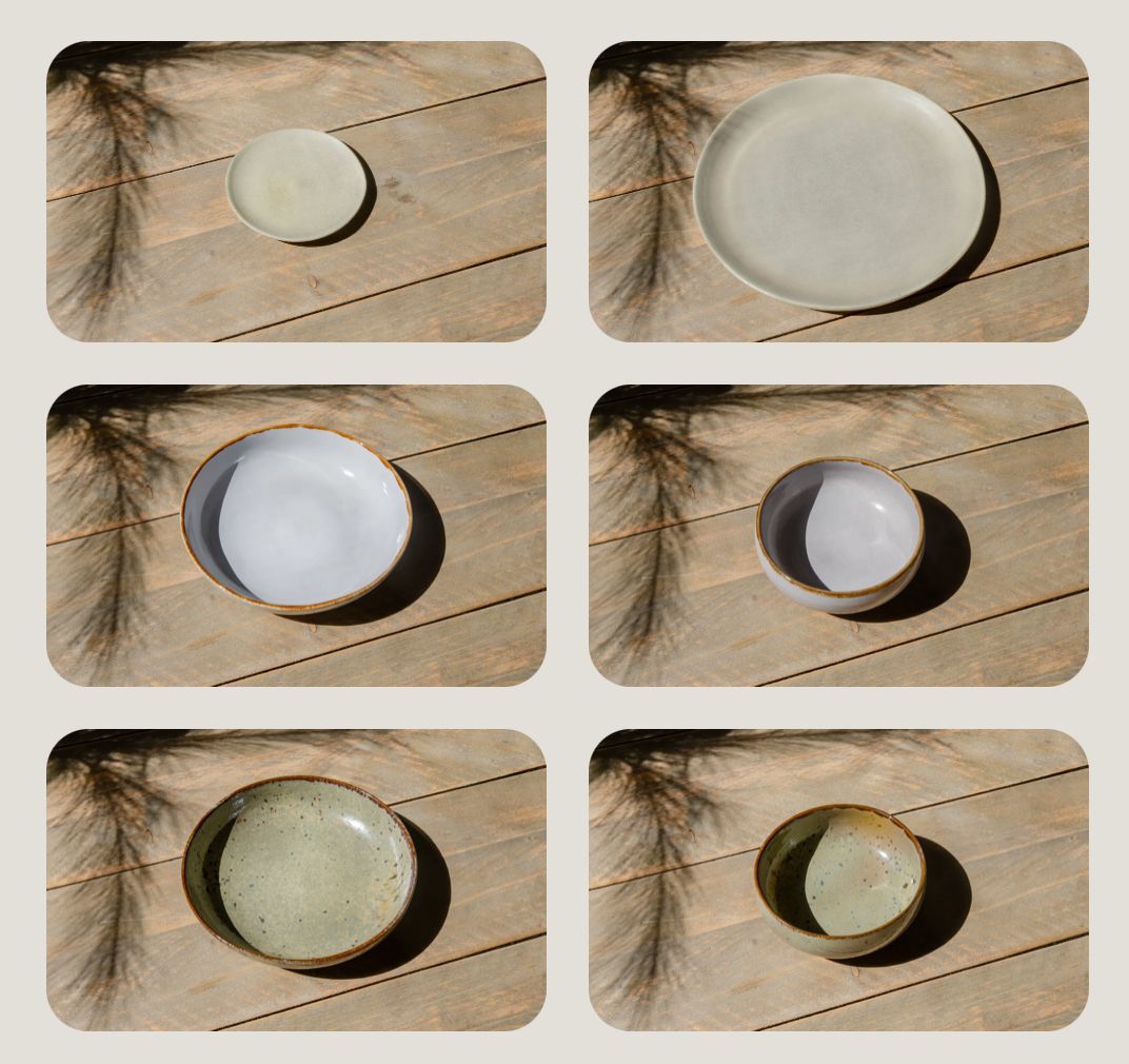 Set mosselservies ocean ceramics. Servies gemaakt van mosselschelpen